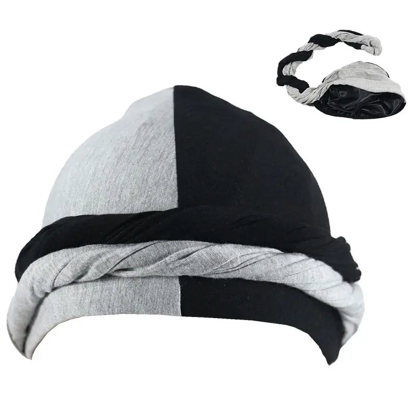 Two-Toned Satin Lined Turban